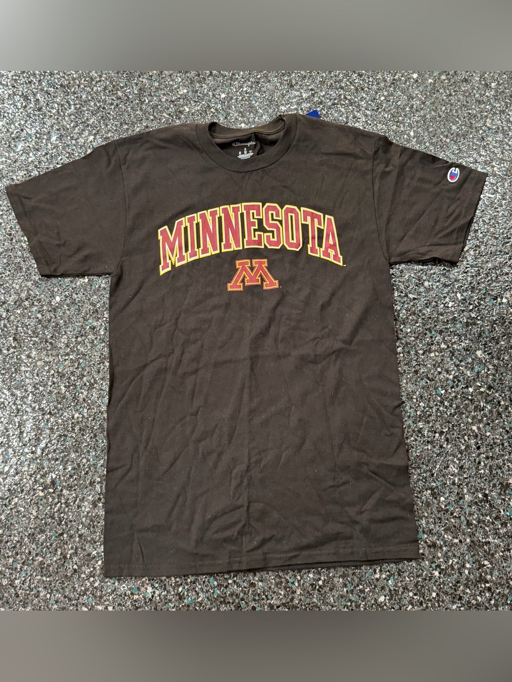 Men's Champion  Black Minnesota Golden Gophers Arch Over Logo T-Shirt Small NWT